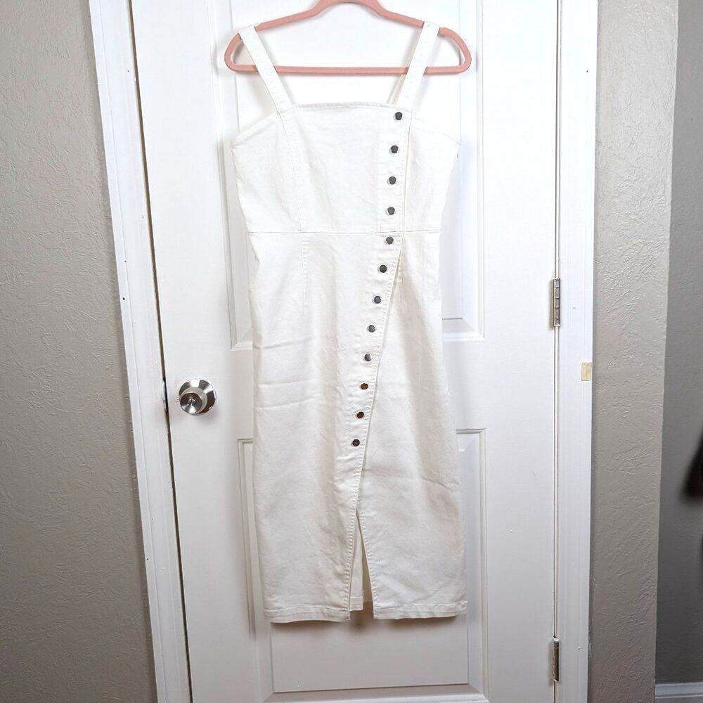 Nanette Lepore | White Button Front Midi Dress Size Small